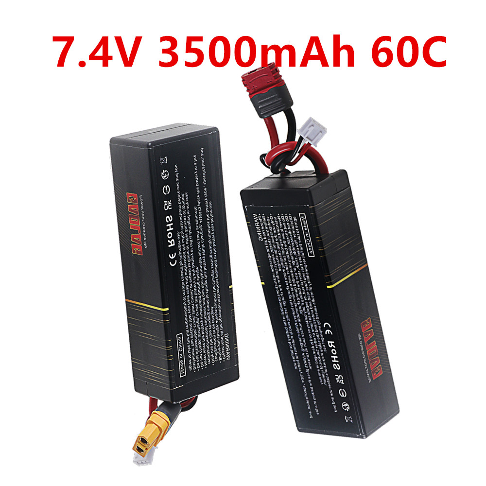 Rc Hobby Tank - แบตเตอรี่ลิเธียมโพลิเมอร์ 2S 7.4V 3500mAh 60C แบบ