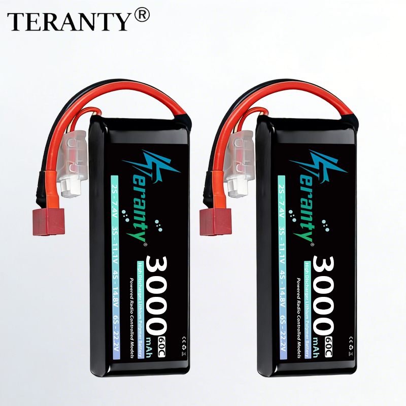 Rc Hobby Airplanes - แบตเตอรี่ลิเธียมโพลิเมอร์ TERANTY 2S 3000mAh 7.4V 60C
