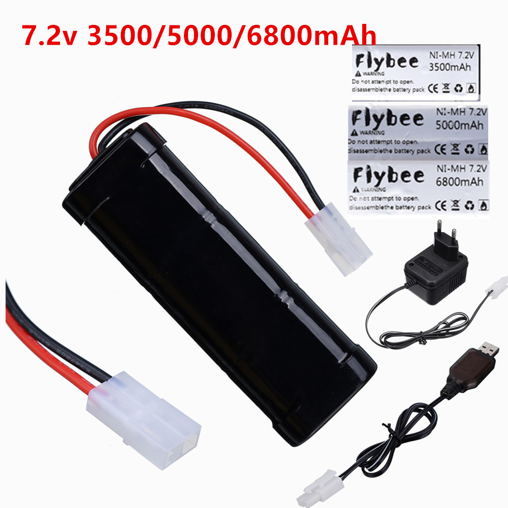 Rc Hobby Tank - แบตเตอรี่ใหม่ 7.2V 5000/6800mAh แบตเตอรี่ NiMH สำหรับรถบังคับวิทยุ