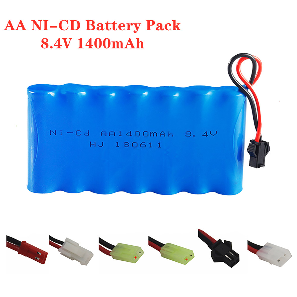 Rc Hobby Tank - 8.4V 1400Mah Ni-CD แบตเตอรี่แบบชาร์จไฟได้แพ็คสำหรับของเล่น RC รถเรือรถบรรทุกถังปืนอะไหล่8.4V