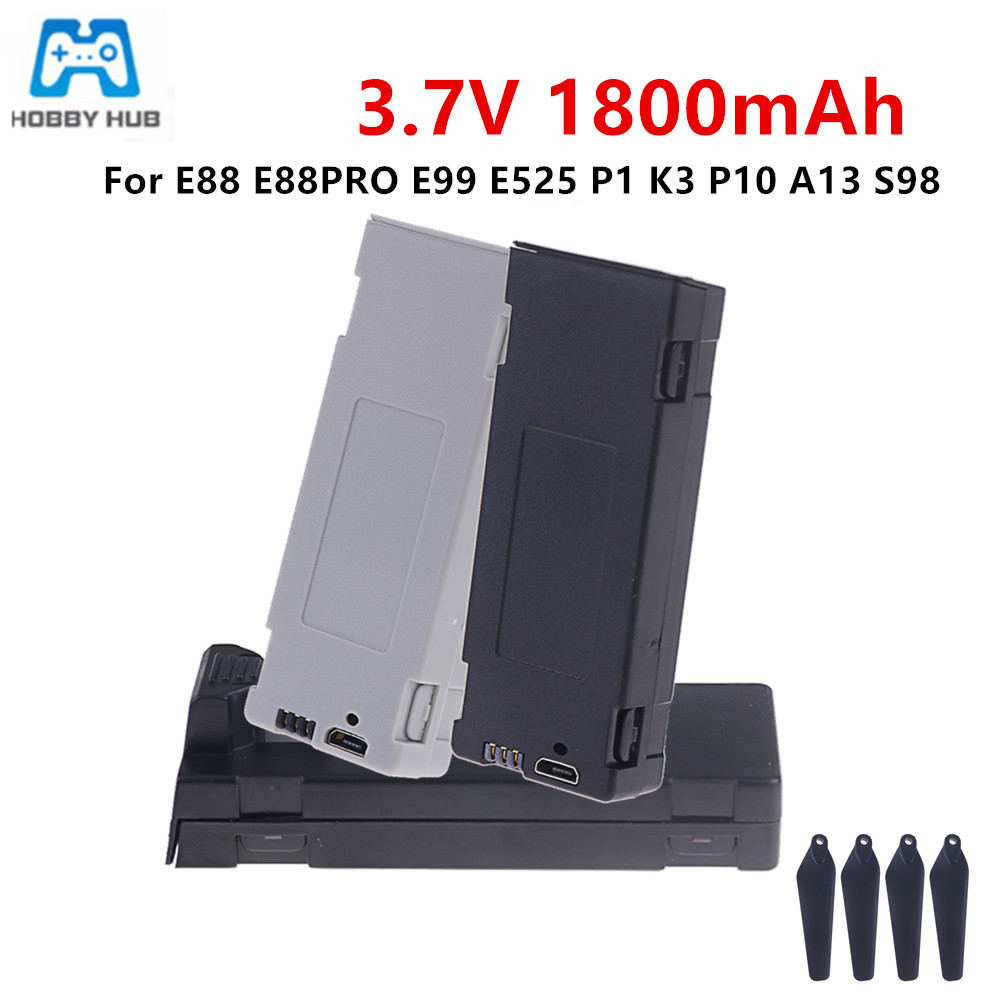 Rc Hobby Airplanes - แบตเตอรี่สำหรับ E88 แบตเตอรี่แบบชาร์จได้ 3.7V 1800mAh สำหรับโดรน