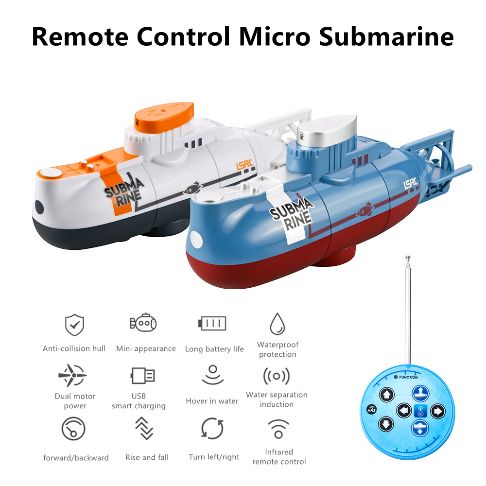 Rc Submarine Water - เรือดำน้ำบังคับวิทยุไร้สายขนาดเล็ก จำลองการลอยตัวในน้ำ แยกน้ำได้ ใช้งานได้นาน 25 นาที