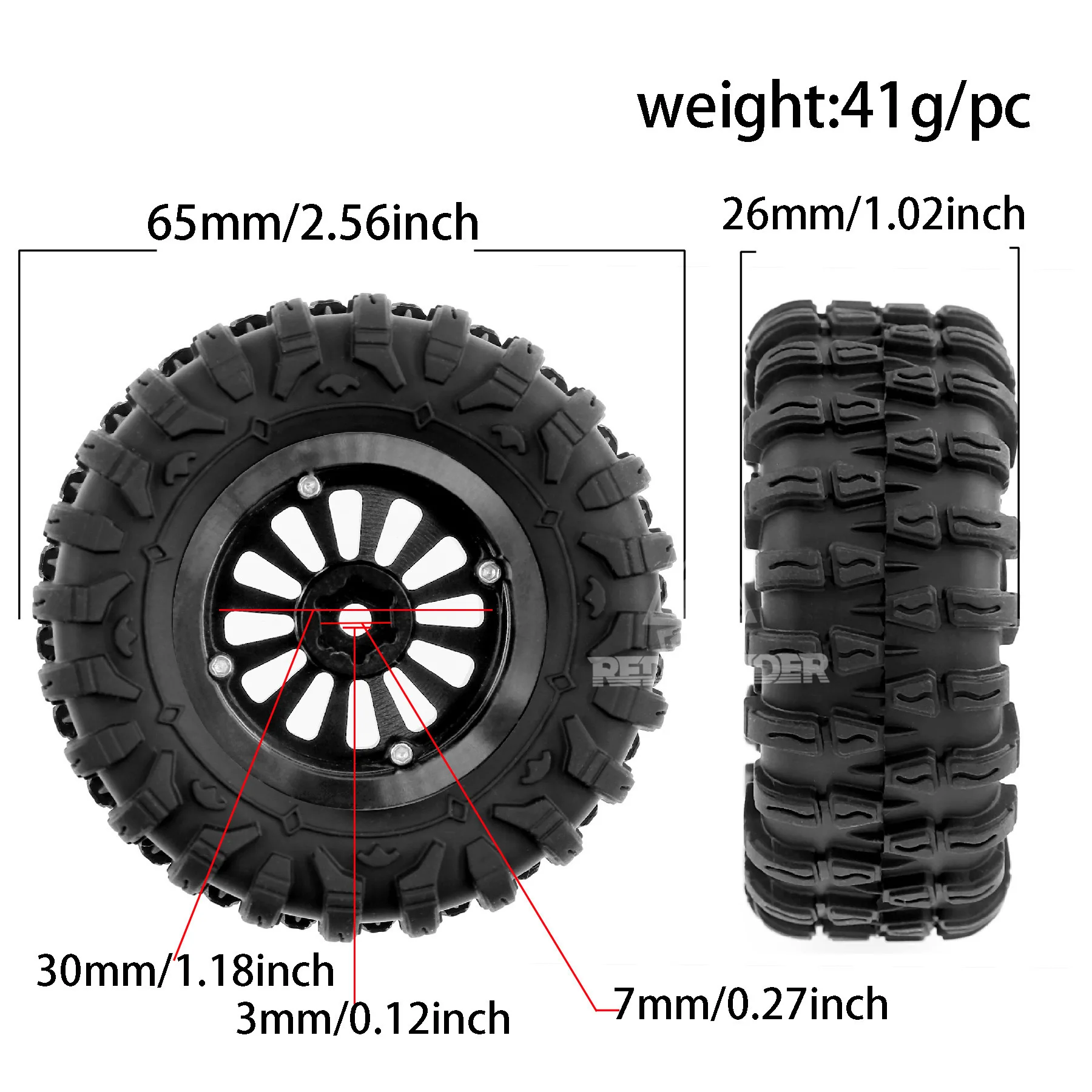 Rc Hobby Plus - ยาง 4 ชิ้น ขนาด 65 มม.