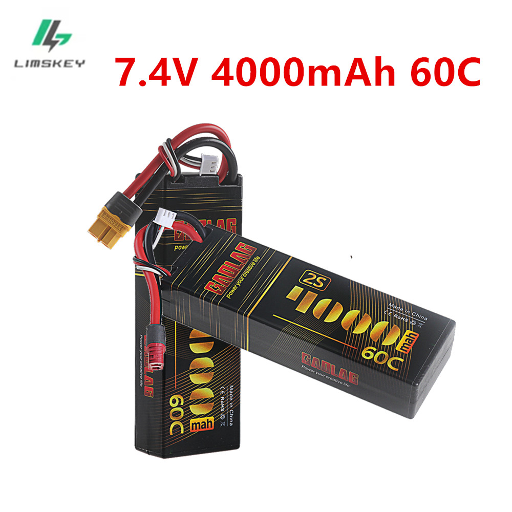 Rc Hobby Tank - แบตเตอรี่ลิโพ 2S 7.4V 4000mAh 60C แบบแข็ง