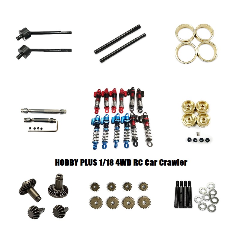 Rc Hobby Plus - ชิ้นส่วนอัปเกรดรถออฟโรด4x4 mobil RC ตีนตะขาบตัวหน่วงการสั่นสะเทือน Hobbyplus 4