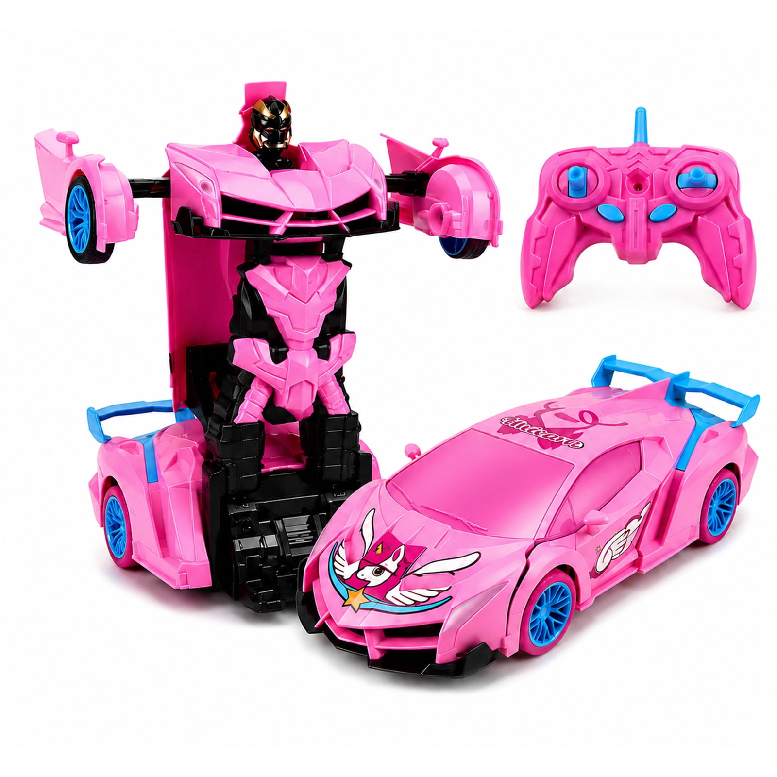 Rc Hobby Tech Bali - รถหุ่นยนต์แปลงร่างยูนิคอร์น RC 2-in-1 บังคับวิทยุ แปลงร่างได้ด้วยปุ่มเดียว หมุนได้
