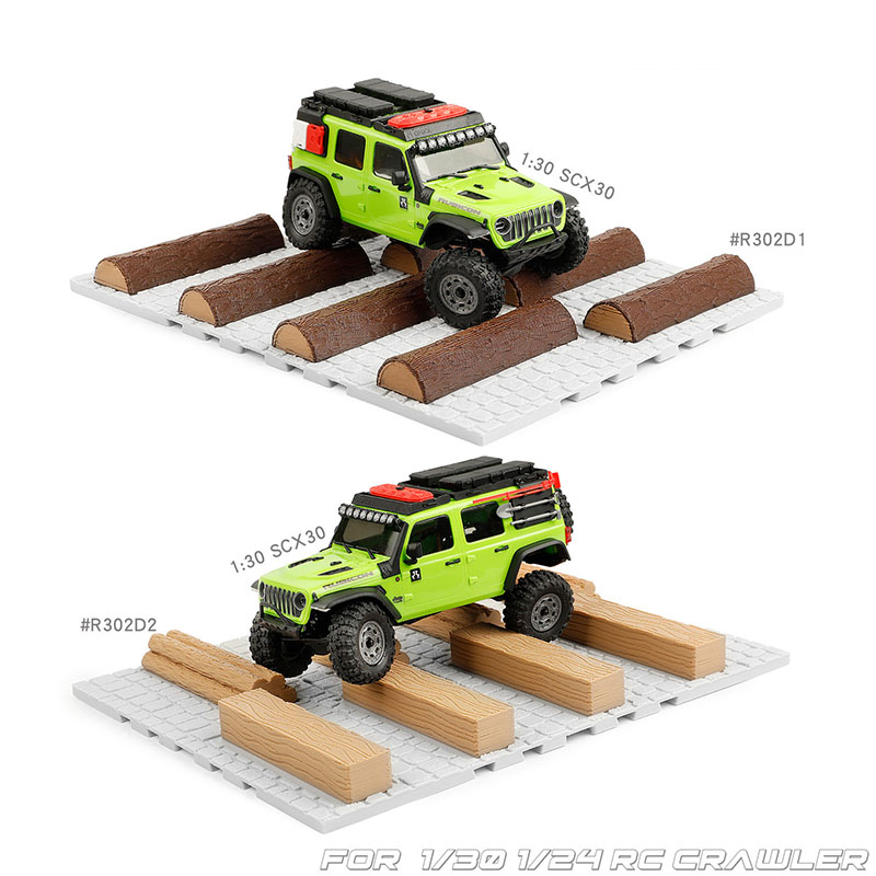 Rc Hobby Track - สิ่งกีดขวางถนนจำลองจากไม้ อุปสรรคไม้สำหรับออฟโรด ของตกแต่งรางรถแบบตั้งโต๊ะสำหรับรถ RC Crawler ขนาด